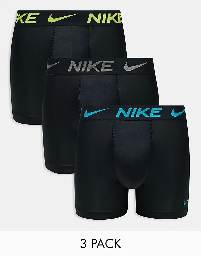 

Трусы-боксеры Essential Microfibre, 3 пары, с цветными поясами, черного цвета Nike