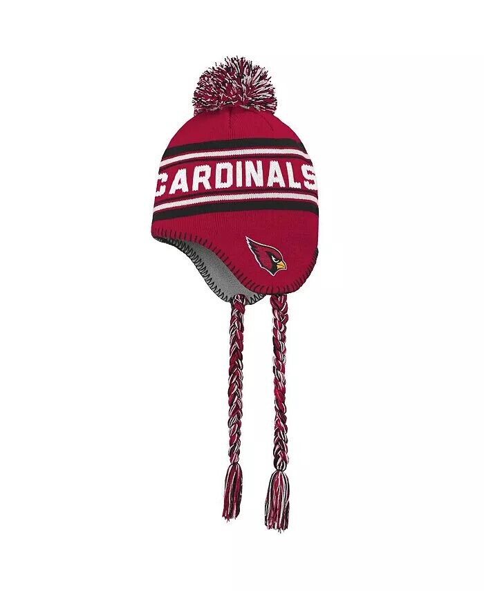 

Big Boys Cardinal, Черный Жаккардовая вязаная шапка Arizona Cardinals с кисточками и помпоном Outerstuff, красный