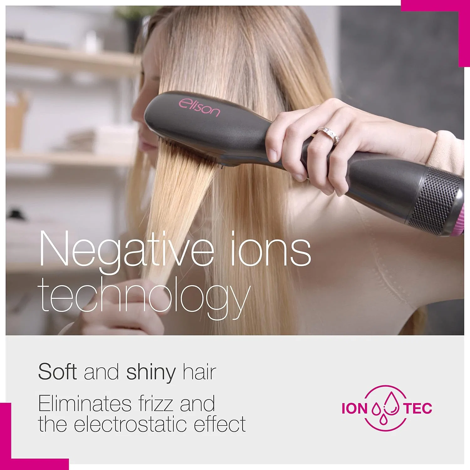 Электрическая расческа-выпрямитель ELISON с ионизацией Elison, Pro Air Dryer Brush — фото 4