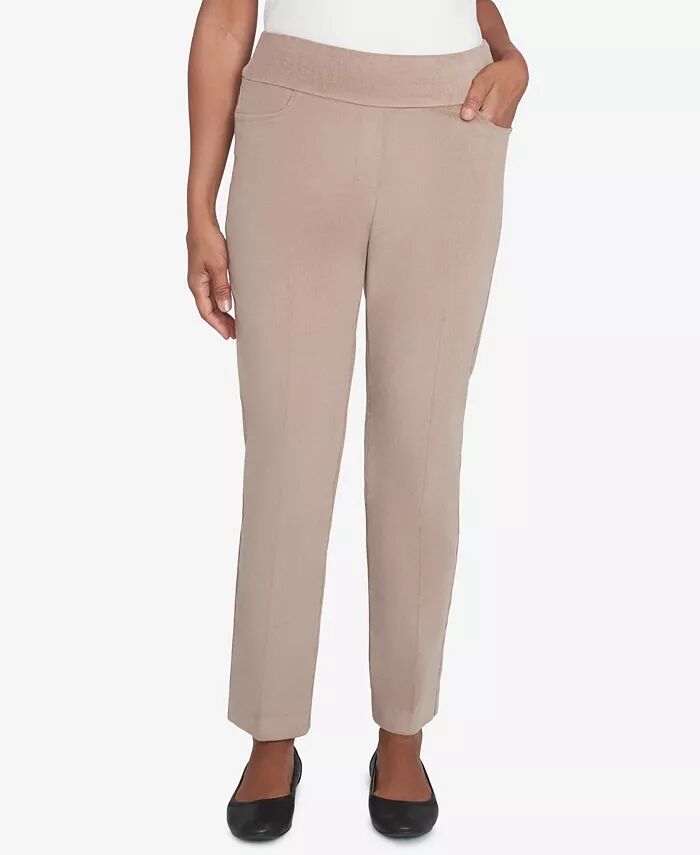 

Брюки Petite Telluride Modern Cordoy Faux Fly Front средней длины Alfred Dunner, коричневый/бежевый