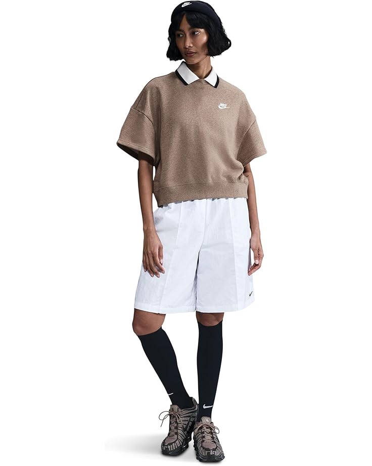 

Топ Nike Sportswear Club Fleece Seasonal Loose Top, цвет Mink Brown/Heather/White