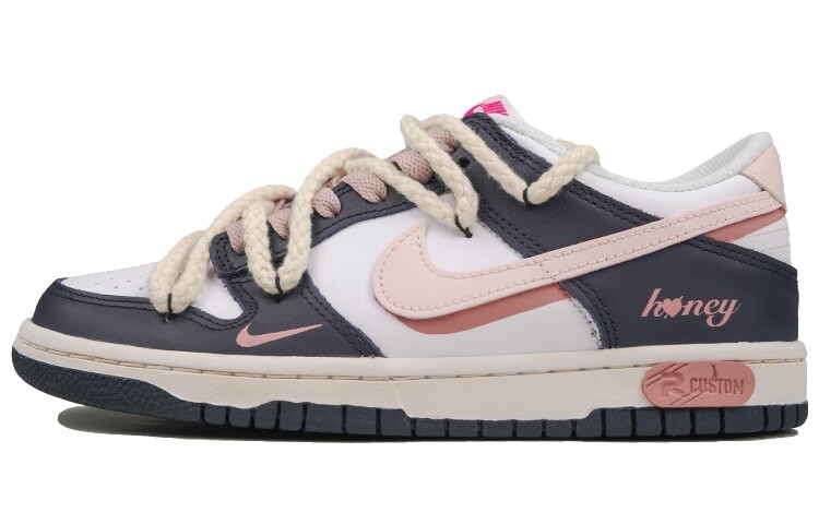 

Кроссовки для скейтбординга Dunk женские, низкие, розовый Nike, темно-синий