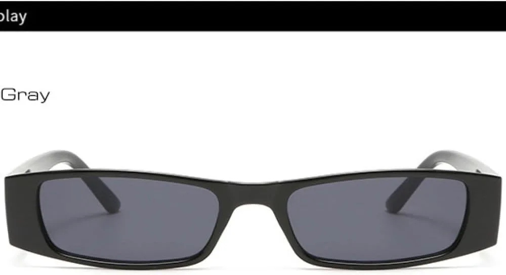 

Модные маленькие прямоугольные солнцезащитные очки для женщин, ретро-солнцезащитные очки для мужчин, защита от УФ-излучения UV400 generic, Transparent Gray