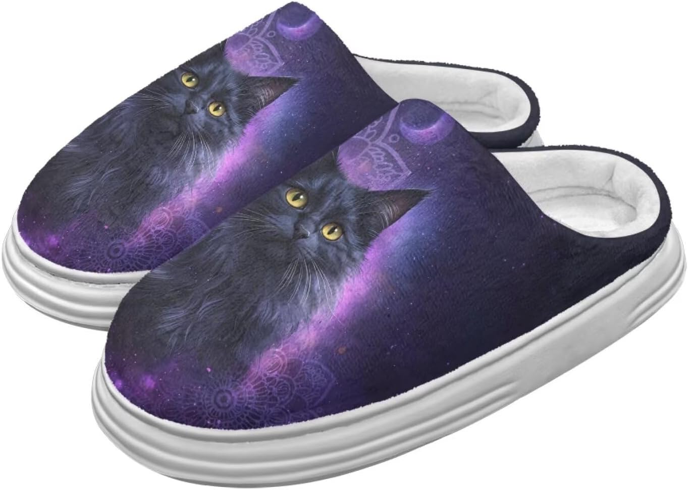 

Милые пушистые домашние тапочки для женщин и мужчин, мягкие плюшевые теплые праздничные тапочки, зимние уютные тапочки для спальни, размеры США 4-10 Chririnla, черный