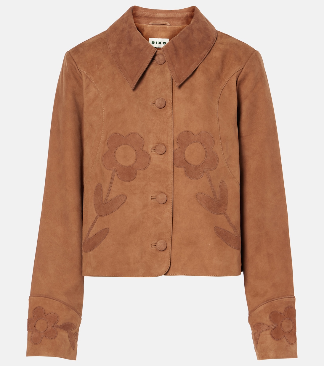 

Жакет из замши с аппликацией Dionne Rixo, Retro Daisy Applique Tan