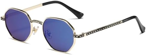 

Многоугольные шестиугольные градиентные солнцезащитные очки в стиле заката. Металлические модные солнцезащитные очки. Солнцезащитные очки в стиле ретро для мужчин и женщин MTZJH, C8