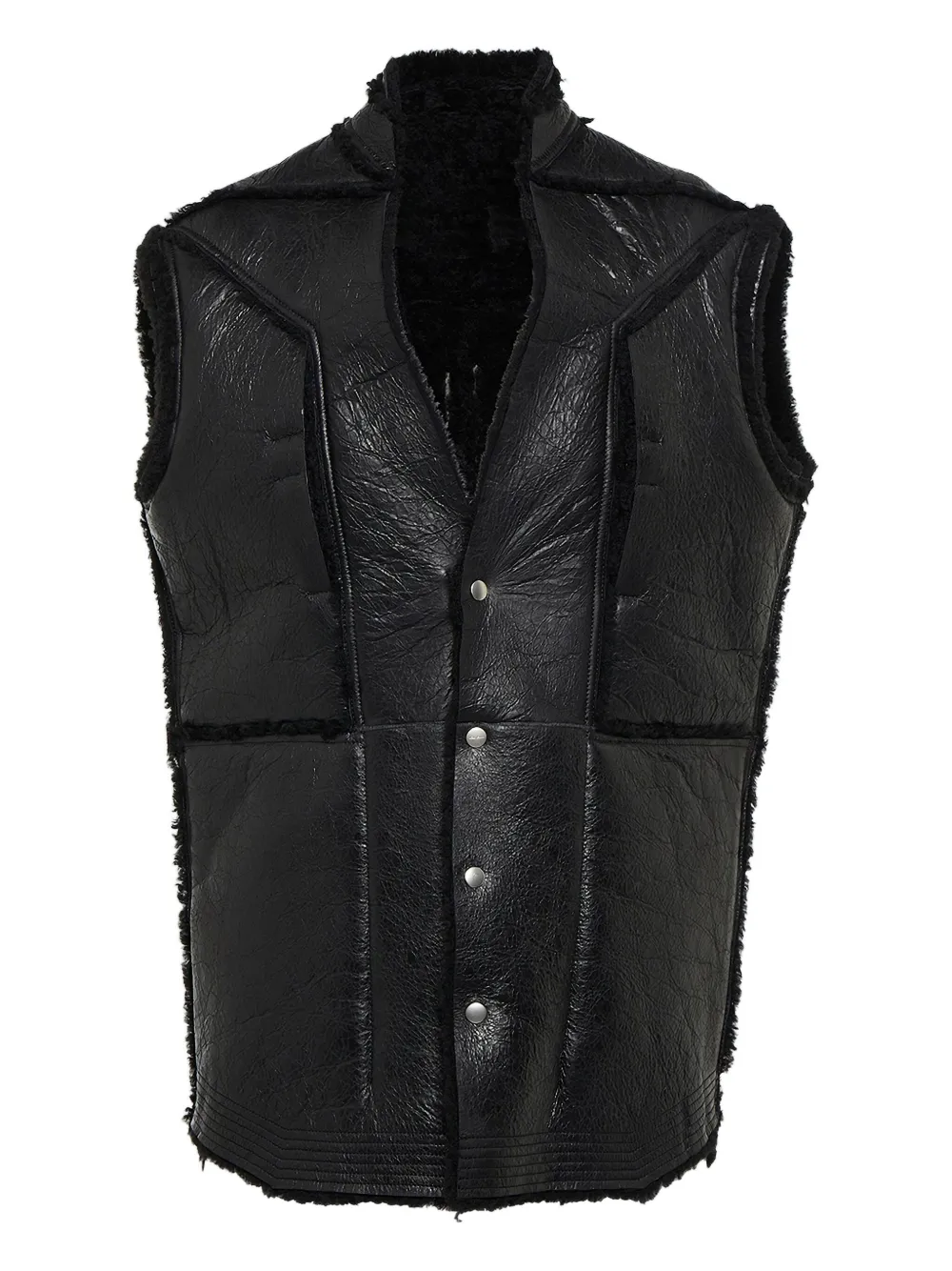 

Жилет из овчины Rick Owens, черный