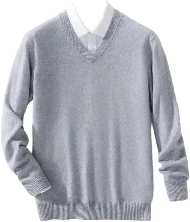 

Мужской кашемировый свитер V-образного выреза, мягкий и теплый Rfmfkkg