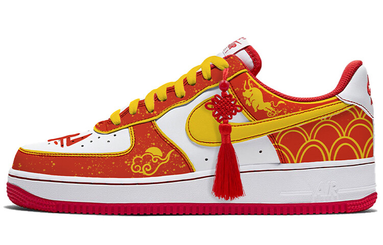 

Кроссовки Nike Air Force 1 Skateboard Shoes Men Low-Top Red Yellow