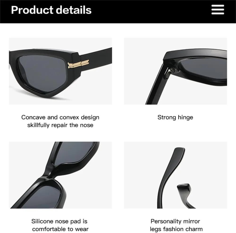 

Солнцезащитные очки «кошачий глаз» для женщин и мужчин, винтажные солнцезащитные очки для женщин, плоская верхняя часть, защита от УФ-излучения UV400 HDUBFY, 5