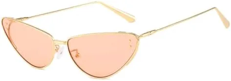 

Металлические сексуальные солнцезащитные очки «кошачий глаз» для женщин, розовые солнцезащитные очки в маленькой оправе, черные солнцезащитные очки MTZJH, Gold Pink