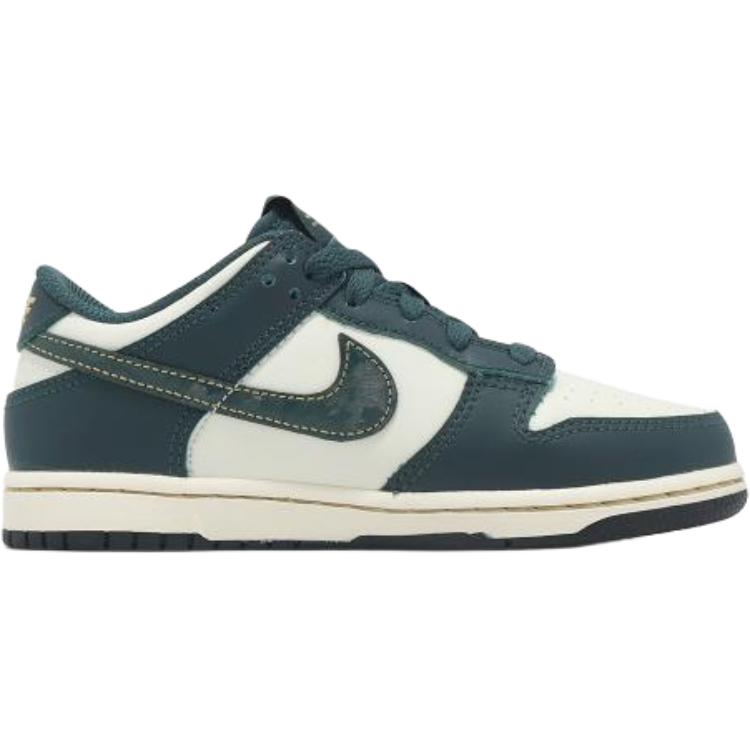 Nike Низкие детские скейтерские кроссовки Slip Resistant Abrasion Resistant beige green — фото 3