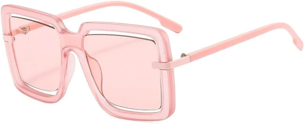 

Большие квадратные солнцезащитные очки для женщин, с полой внутренней отделкой, винтажные очки Boundless, защита от УФ-излучения UV400 для мужчин, роскошные очки UATXTAU, Pink