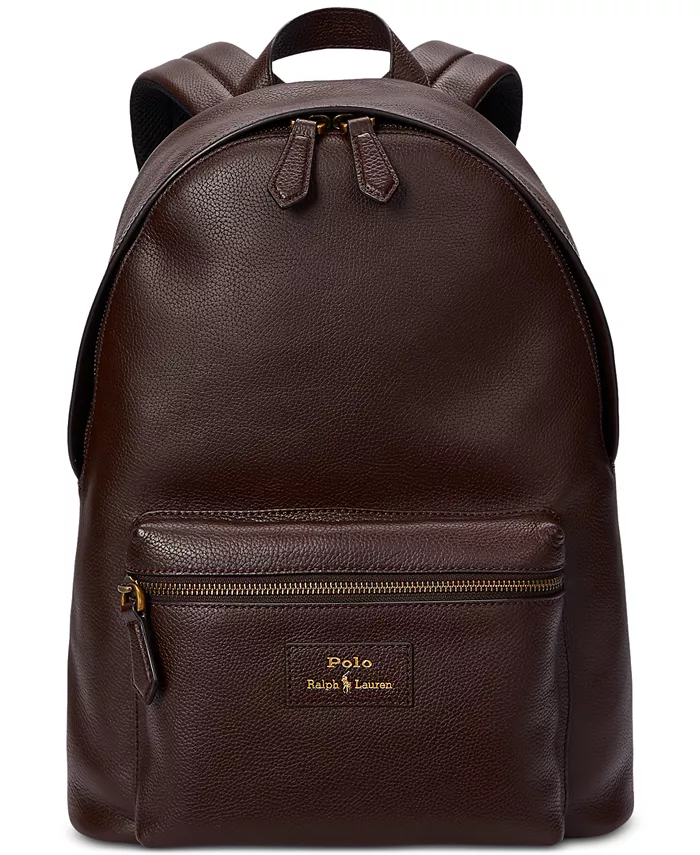 

Мужской кожаный рюкзак Pebbled Leather с текстурой «пеббл» Polo Ralph Lauren, коричневый