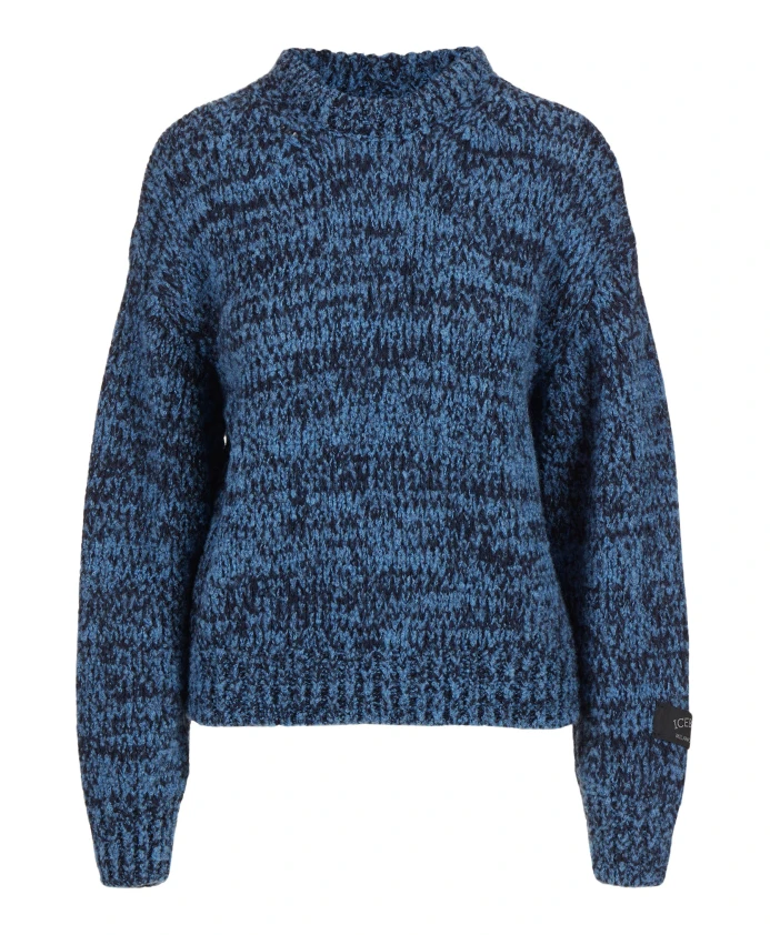 

Яркий свитер с круглым вырезом и удобным кроем, изготовленный из смеси шерсти и альпаки. Iceberg, синий