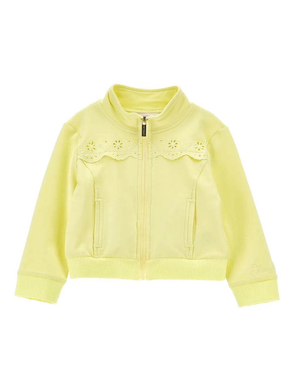 

Толстовка на молнии с цветочной вышивкой Monnalisa, желтый