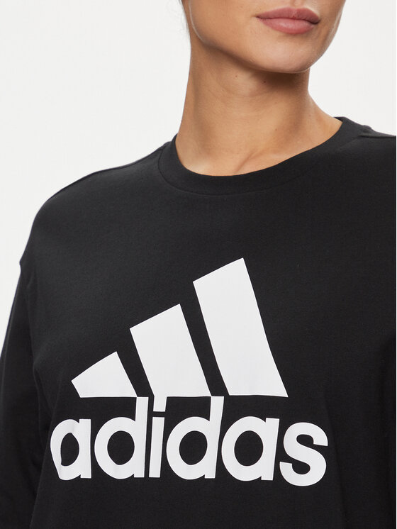 Футболка loose fit Essentials Big Logo Boyfriend T-Shirt HR4931 Adidas, черный — фото 4