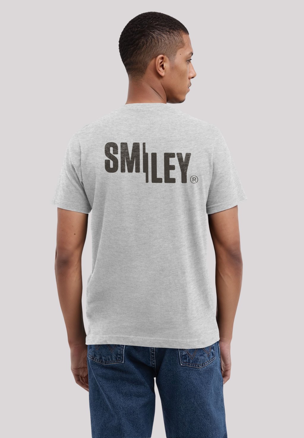 

Футболка с принтом SMILEY ICON DARK F4NT4STIC, серый