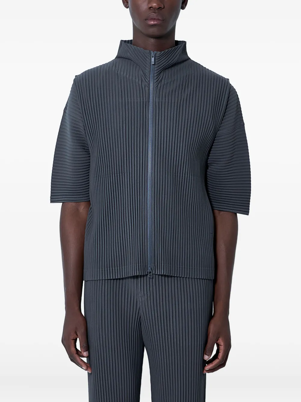 

Плиссированный жилет на молнии Homme Plissé Issey Miyake, серый