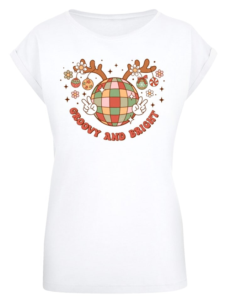 

Футболка F4NT4STIC T-Shirt Bright Weihnachten Disco Deer, белый