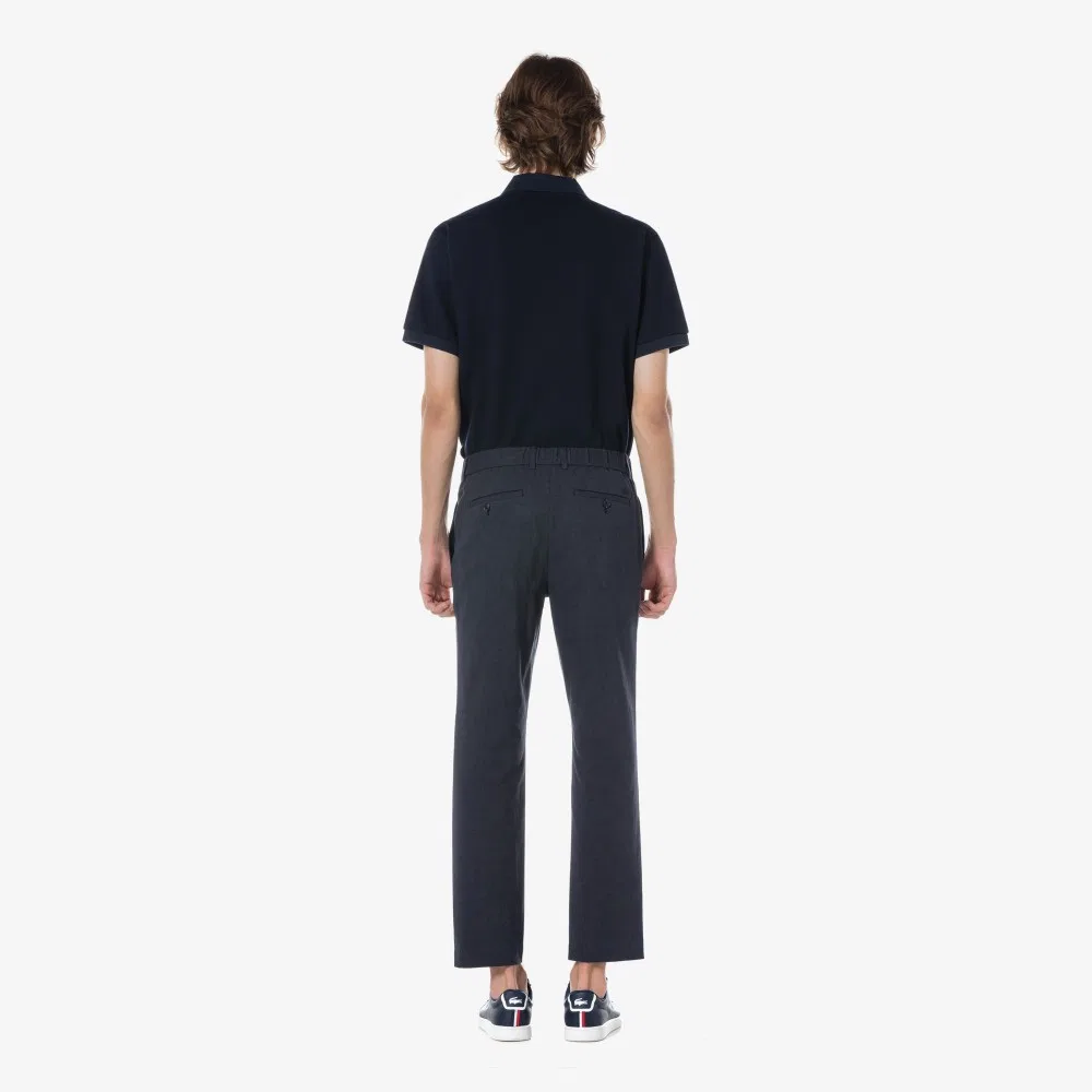 Мужские чиносы с микроузором тёмно-синие от Lacoste — фото 4