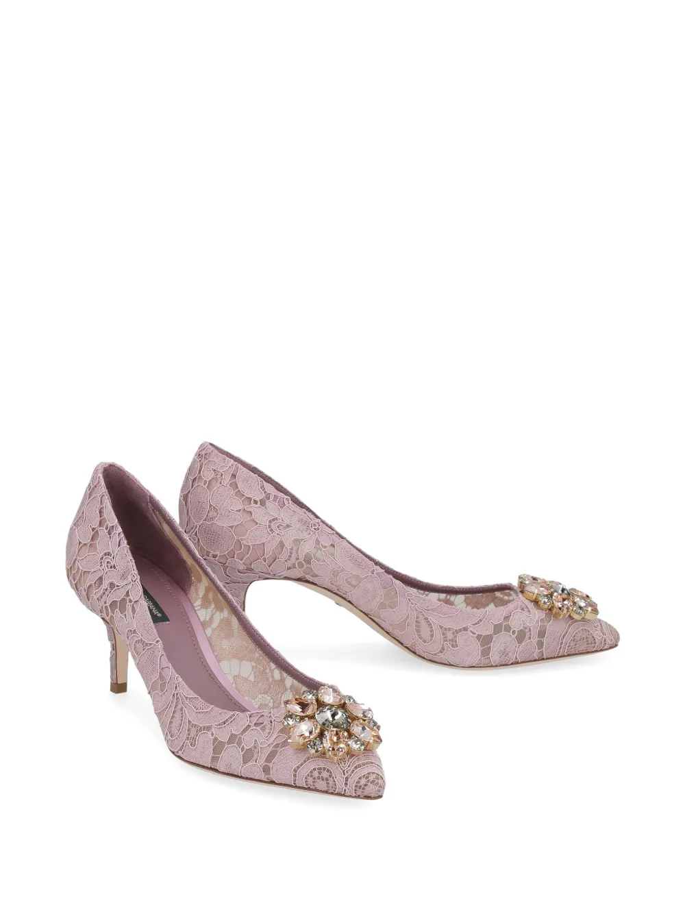 Кружевные туфли-лодочки Bellucci DOLCE & GABBANA, розовый — фото 2