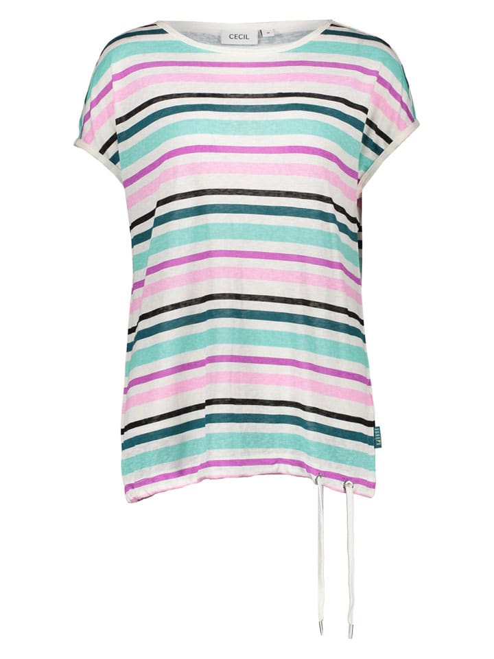 

Cecil Футболка белого/цветного цвета, Белый, Cecil Футболка белого/цветного цвета