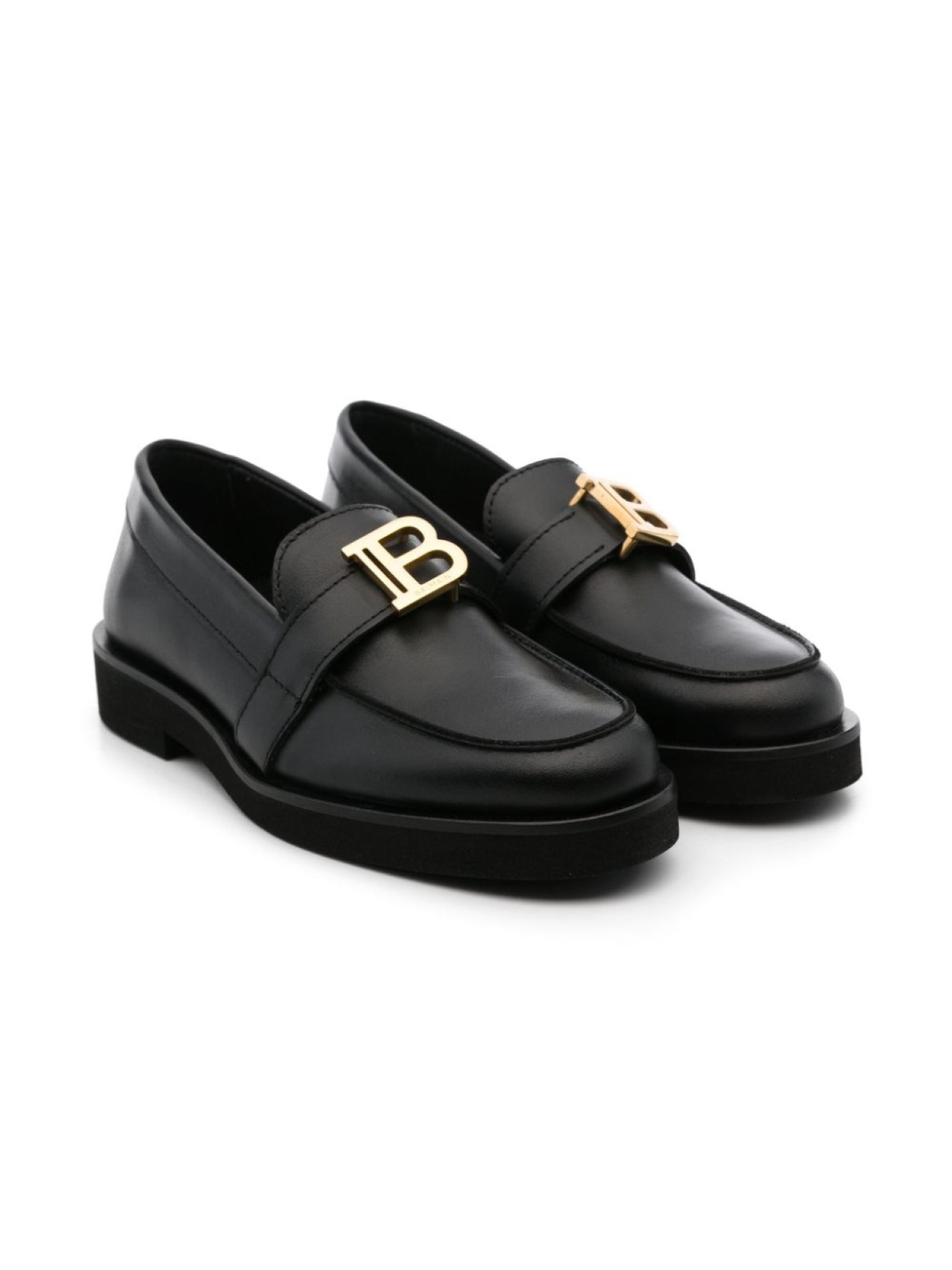 

Balmain Kids лоферы с пряжкой-логотипом, черный