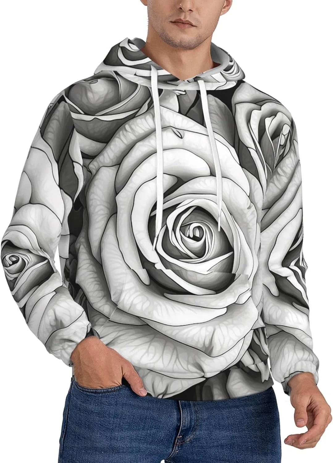 

Мужская флисовая толстовка с капюшоном и карманами HJTRW