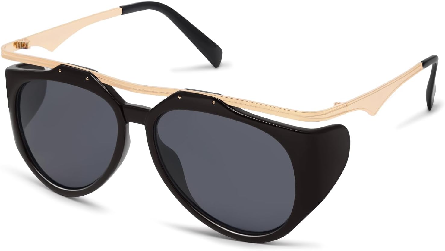 

Ретро-солнцезащитные очки-авиаторы квадратной формы для женщин и мужчин, модные очки большого размера, винтажная оправа неправильной формы GM9604 GIGIMOTTE, Gold Frame / Grey Lens