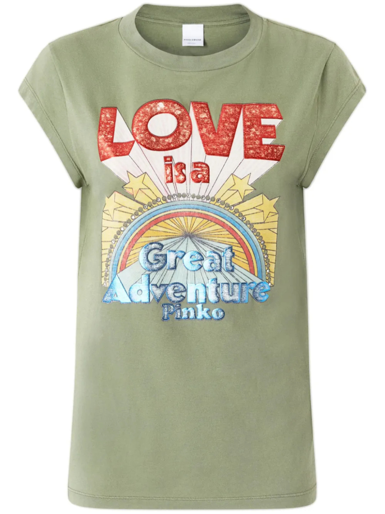 

PINKO футболка с принтом, зеленый