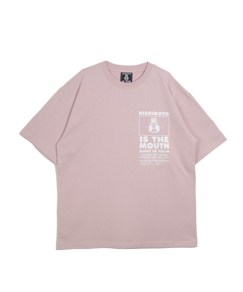 

NISHIMOTO IS THE MOUTH Футболка классическая с коротким рукавом, принт, One Point, дымчато-розовый