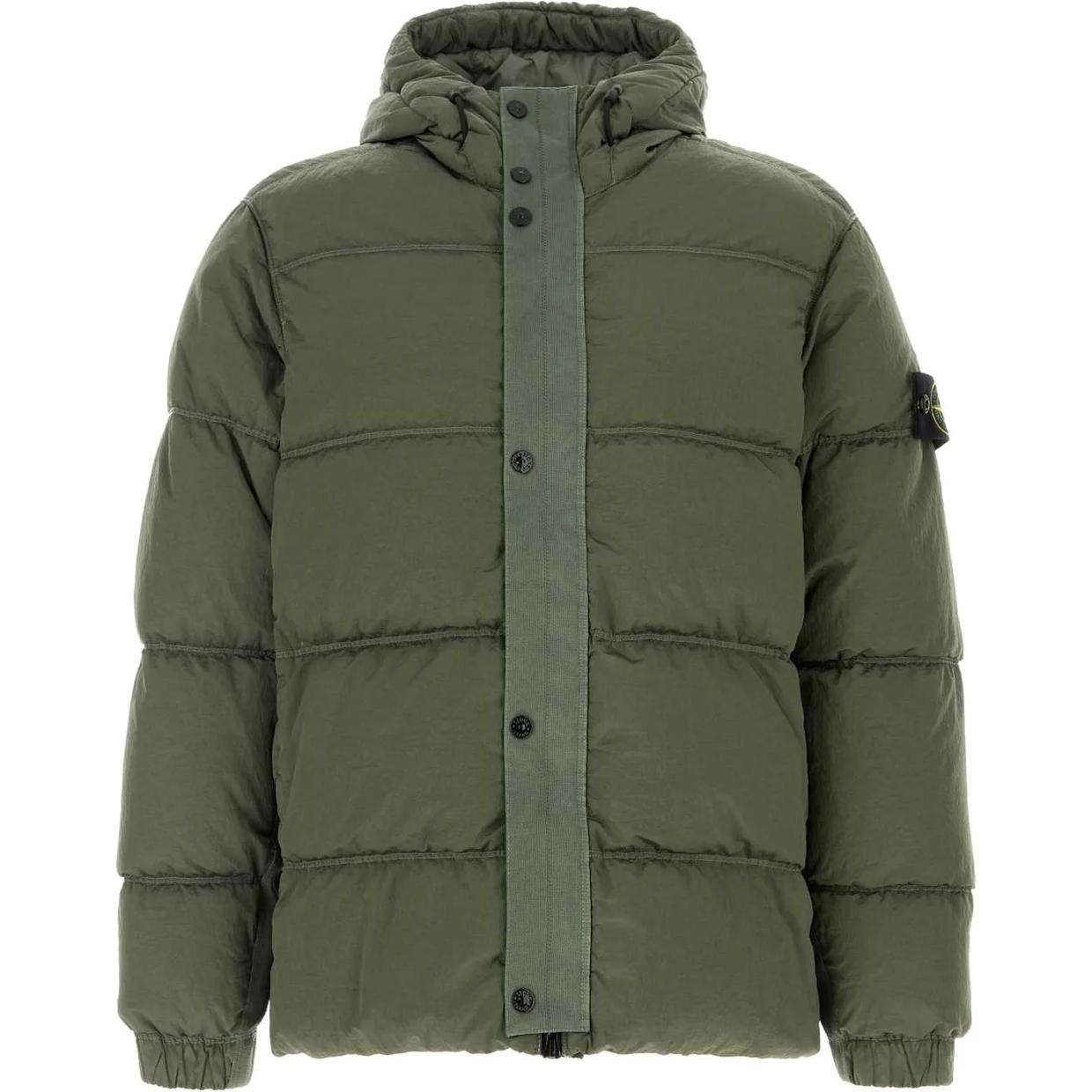 

Куртка-пуховик с капюшоном и нашивкой-логотипом STONE ISLAND, зеленый