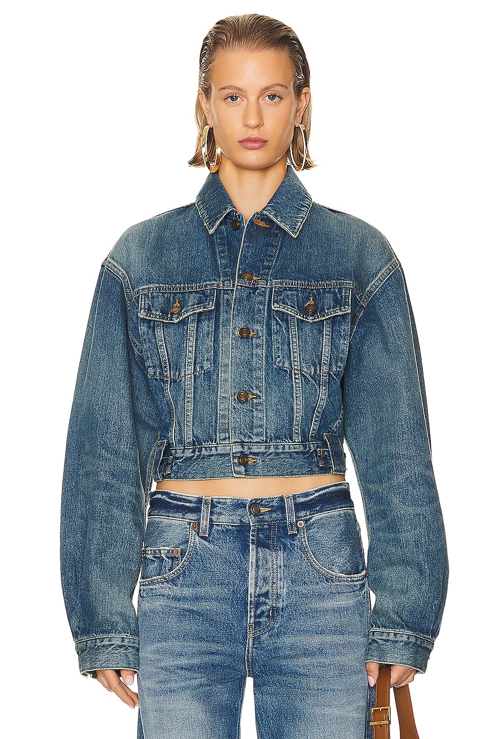 

Джинсовая куртка 80-х годов Saint Laurent, цвет Japan Vintage Blue