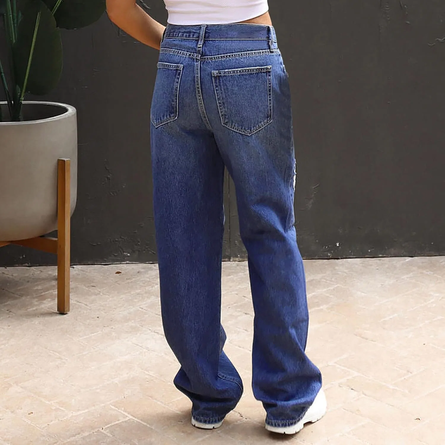 Джинсы клеш с бахромой, Wrangler, темно-синие — фото 4
