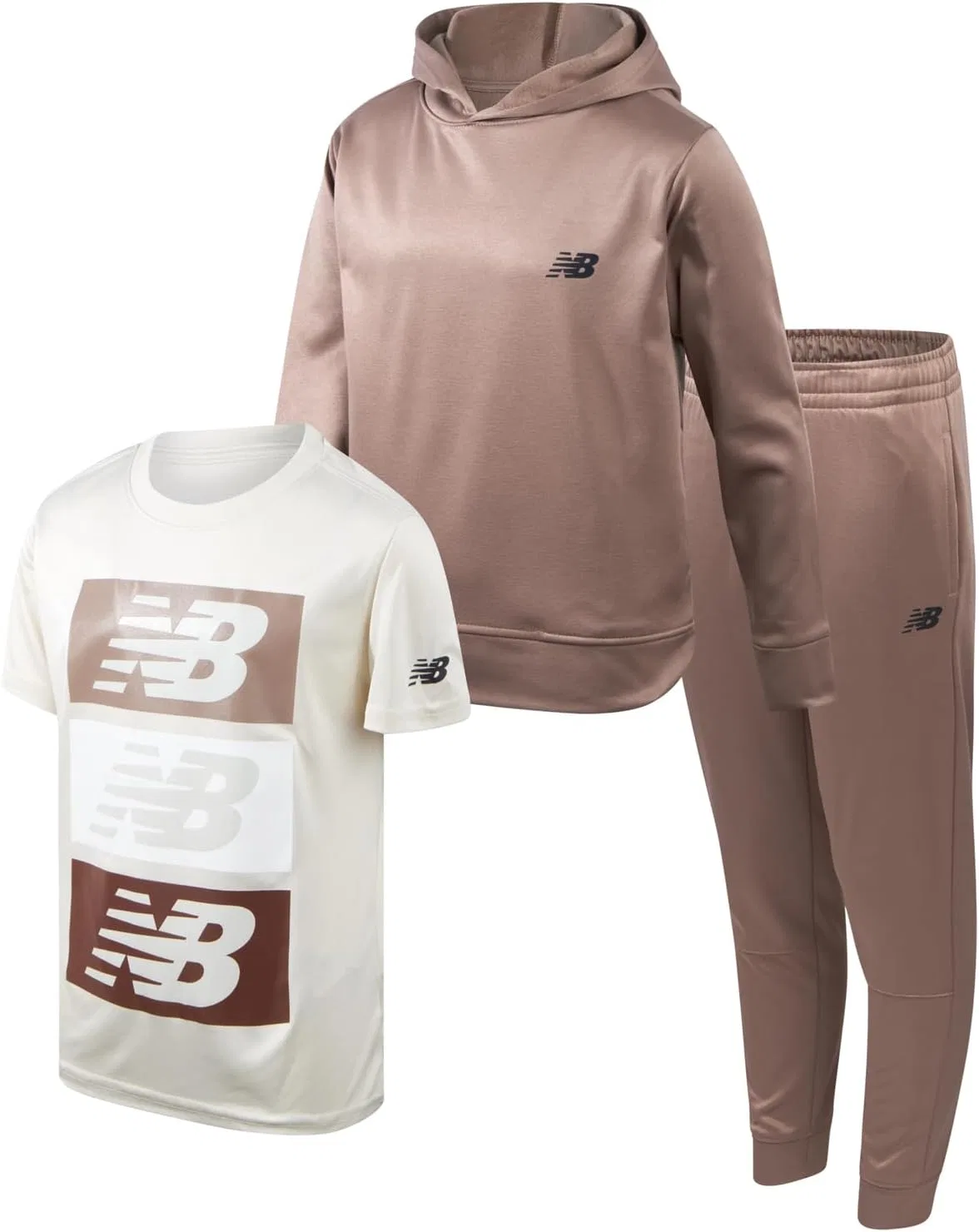 Детский спортивный костюм из 3 предметов New Balance, цвет Mushroom Linen