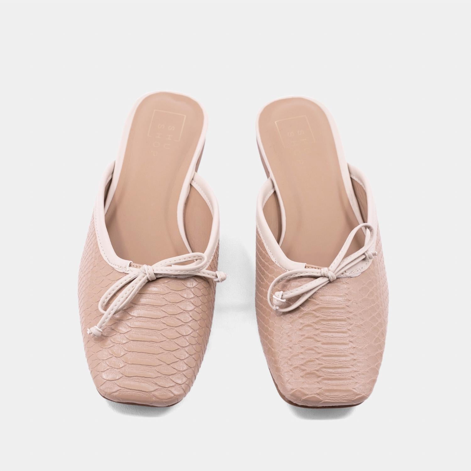 Женские мюли Andrea в цвете "голой змеи" SHU SHOP, Nude Snake — фото 4