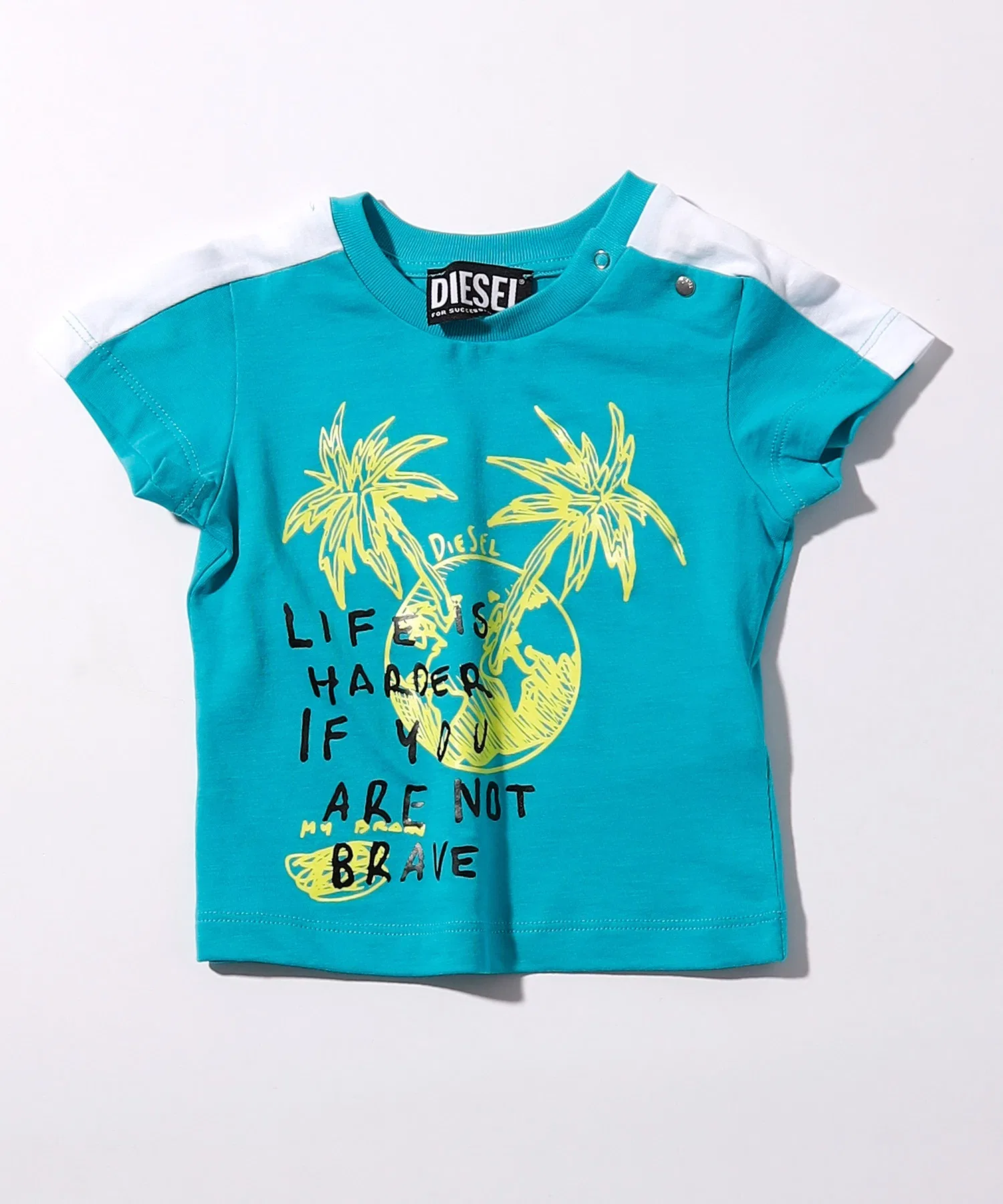 Детская футболка DIESEL KIDS с графическим принтом бирюзовая
