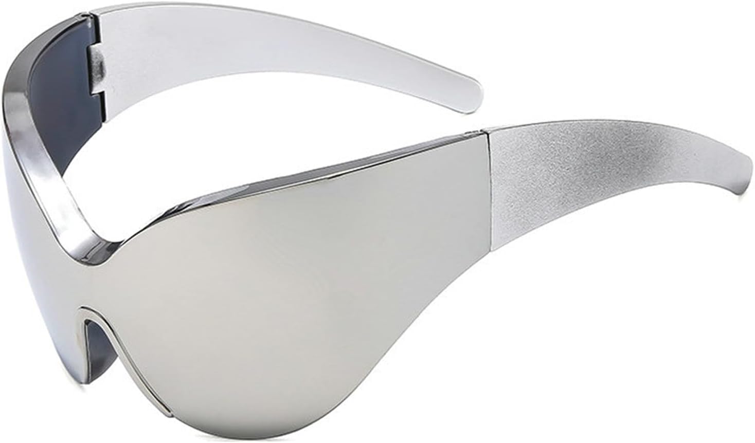 

Солнцезащитные очки Willochra «Кошачий глаз», модные безободковые очки в стиле Y2K для женщин и мужчин, солнцезащитные очки для спорта с защитой от УФ-излучения, цельные очки, Silver