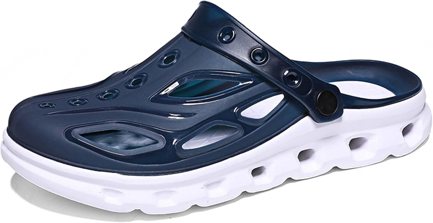 

Летние мужские пляжные тапочки-желе, прохладные, с перфорацией, мягкие, легкие, удобные, дышащие, из ЭВА, модные, повседневные Uangli, синий