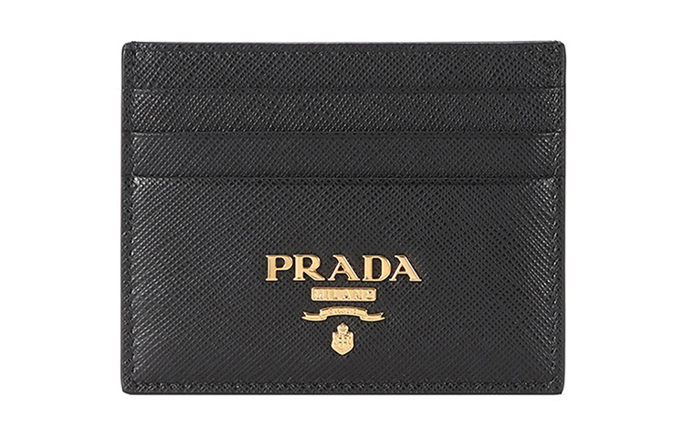 

PRADA Кожаный визитницa Cow Leather Card Holder унисекс Black