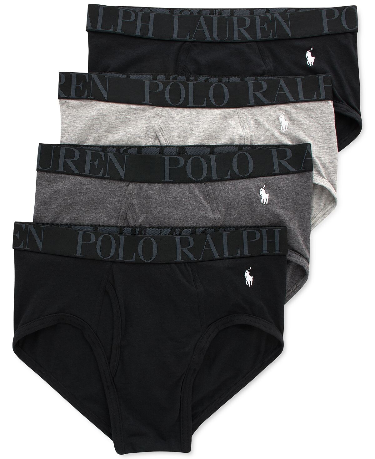 Комплект трусов Polo Ralph Lauren Classic Stretch, 4 предмета, черный/серый — фото 2