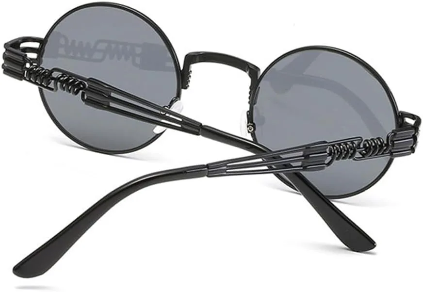 

Круглые солнцезащитные очки в стиле стимпанк для мужчин и женщин, металлические, винтажные солнцезащитные очки с защитой от УФ-излучения UV400 VFDHN, Pink Frame Pink