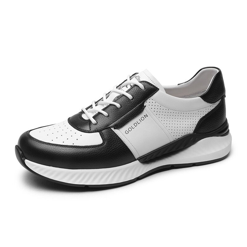 Кроссовки мужские Lifestyle Shoes Men Low-Top Goldlion, белый/черный — фото 2