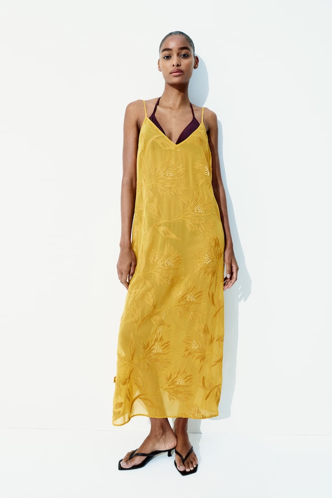 

Платье с декорированными бретелями H&M, желтый