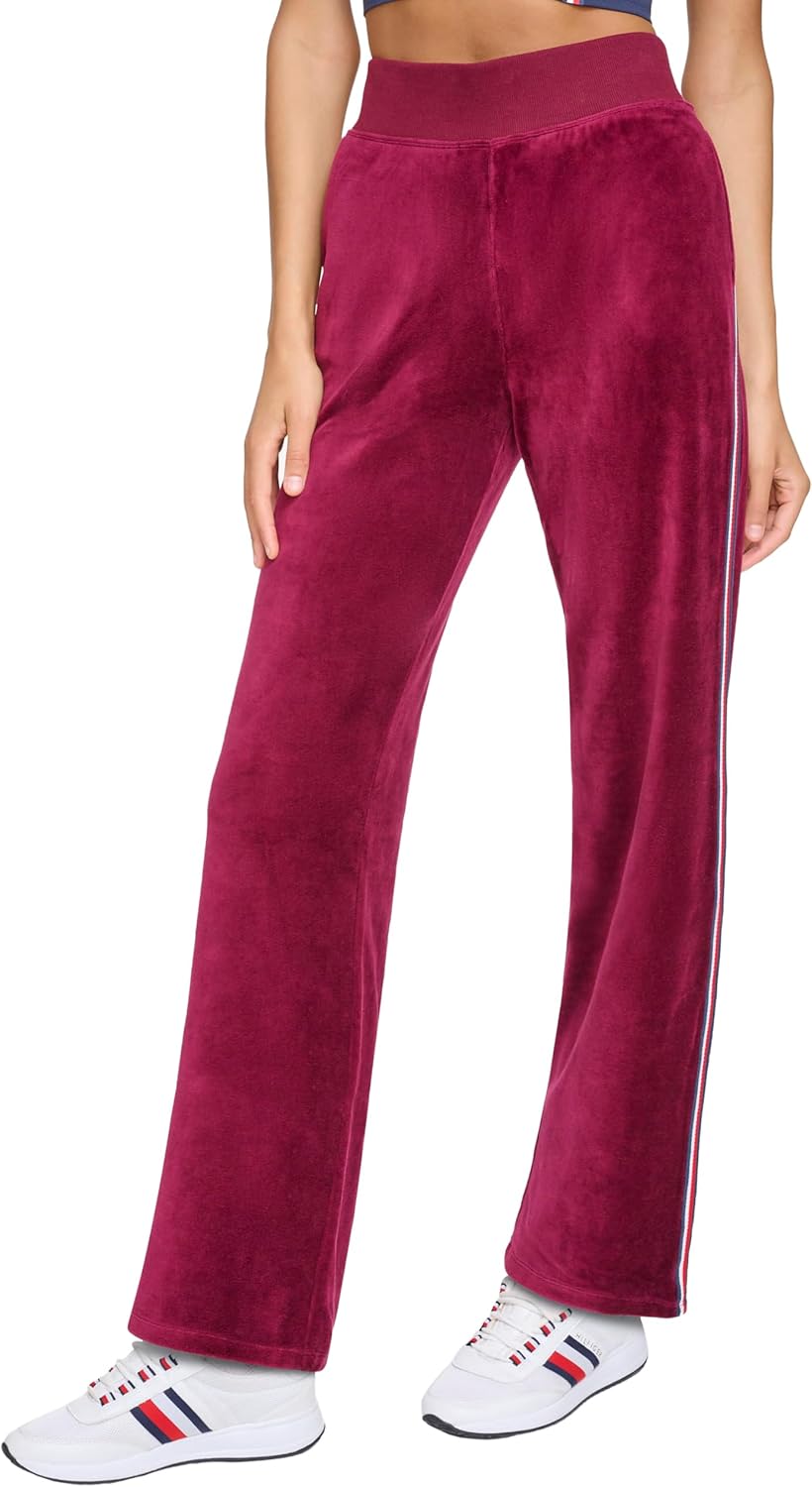 

Женские спортивные штаны Tommy Hilfiger Velour с боковыми лентами, Beet Red
