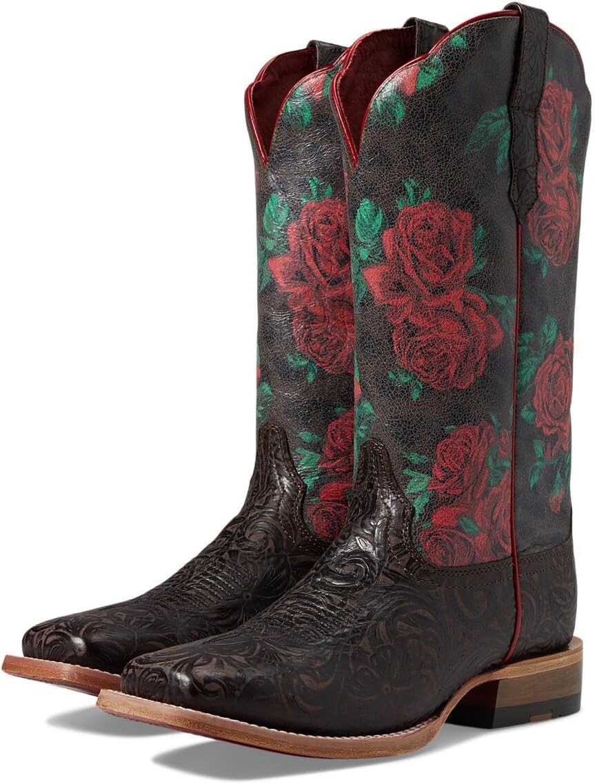 

Ковбойские сапоги Frontier Farrah Western Boot Ariat, цвет Chocolate Floral Embossed
