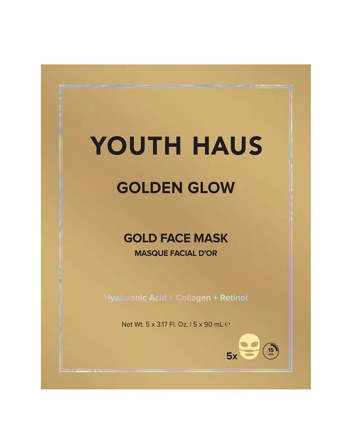 

Маска для лица Youth Haus Golden Glow Gold, 5 шт Skin Gym