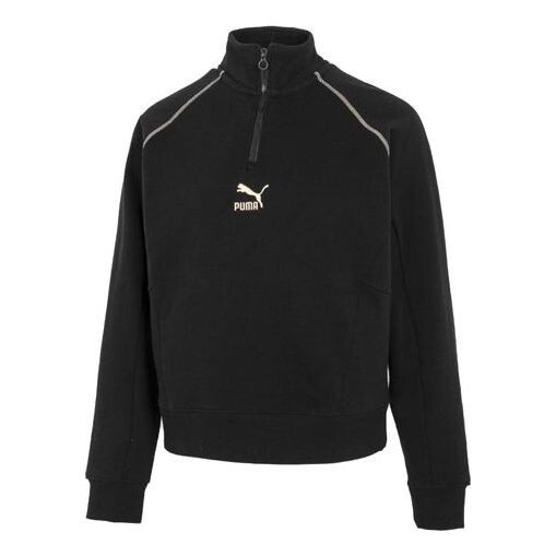 

Свитер das cc graphic half-zip crew 'black' Puma, черный
