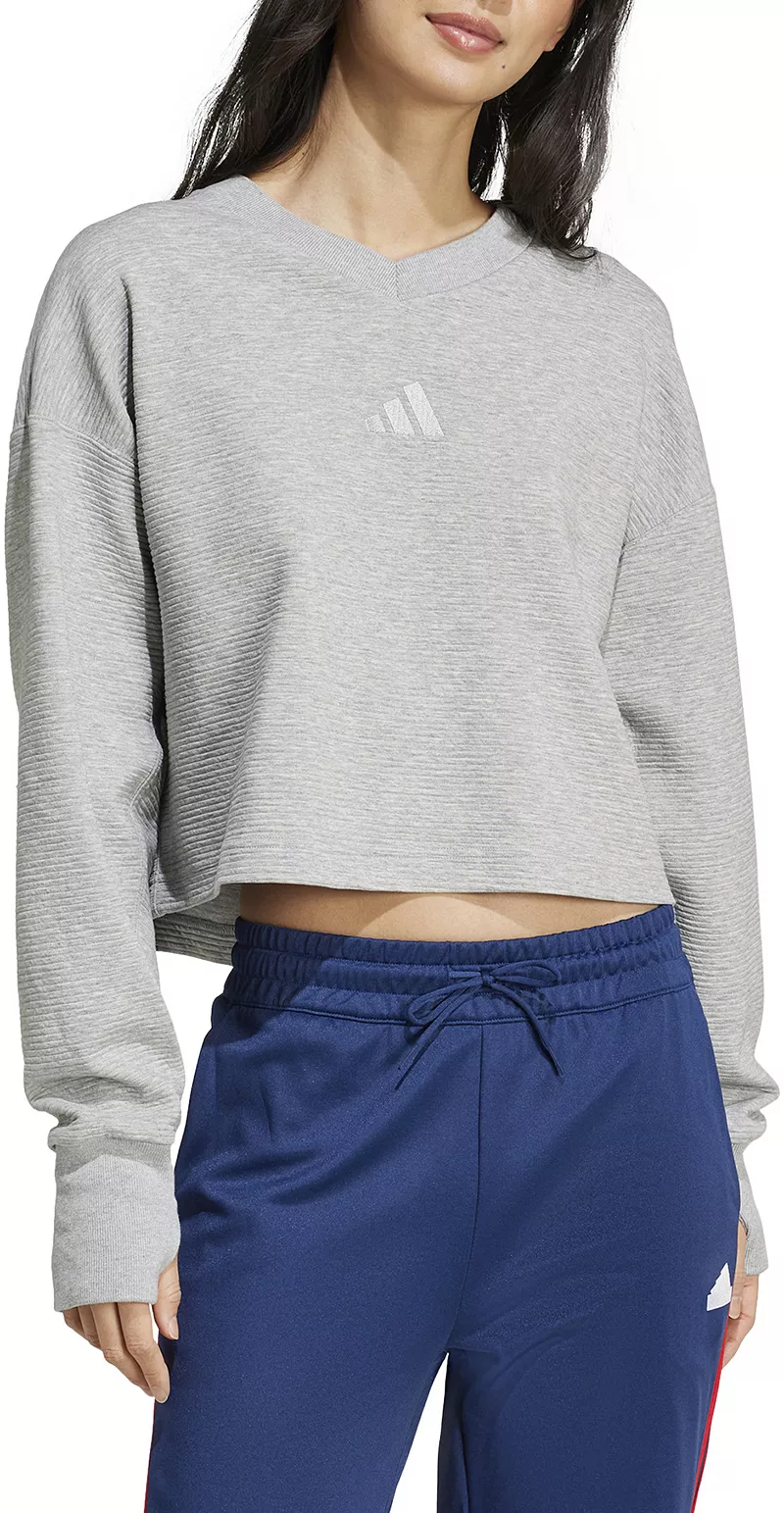 

Adidas Женская толстовка с v-образным вырезом в рубчик ALL SZN, цвет MGH